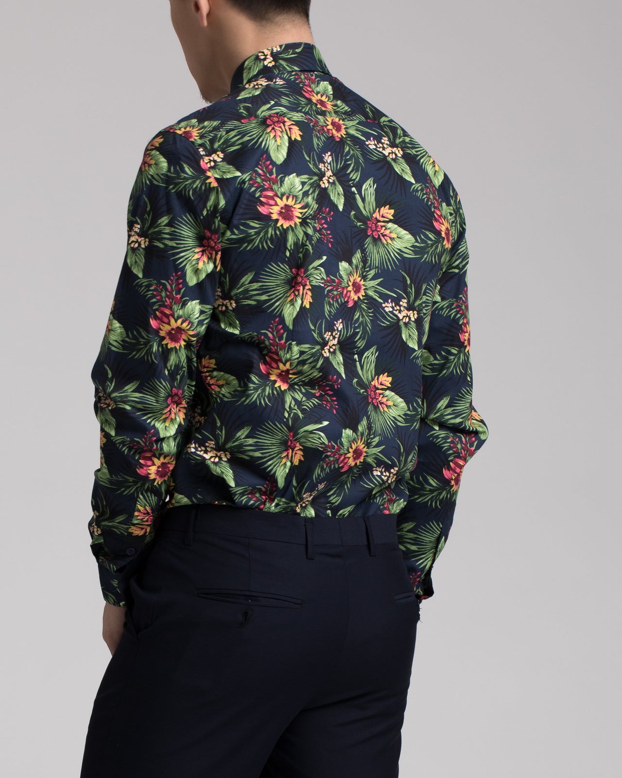 Tropical Dress Shirt - Color: Navy Floral | Blue