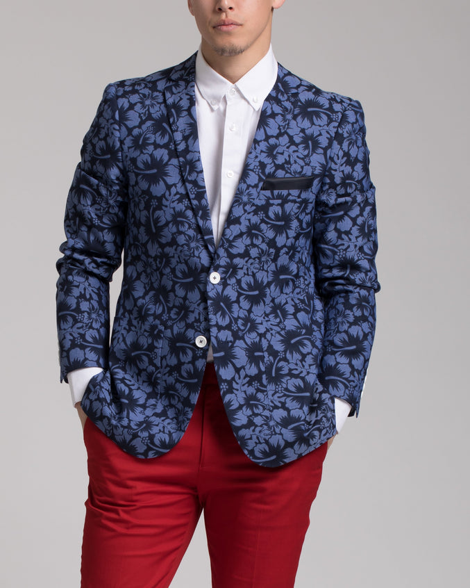 Dover Notch Jacket - Color: Navy Floral | Blue