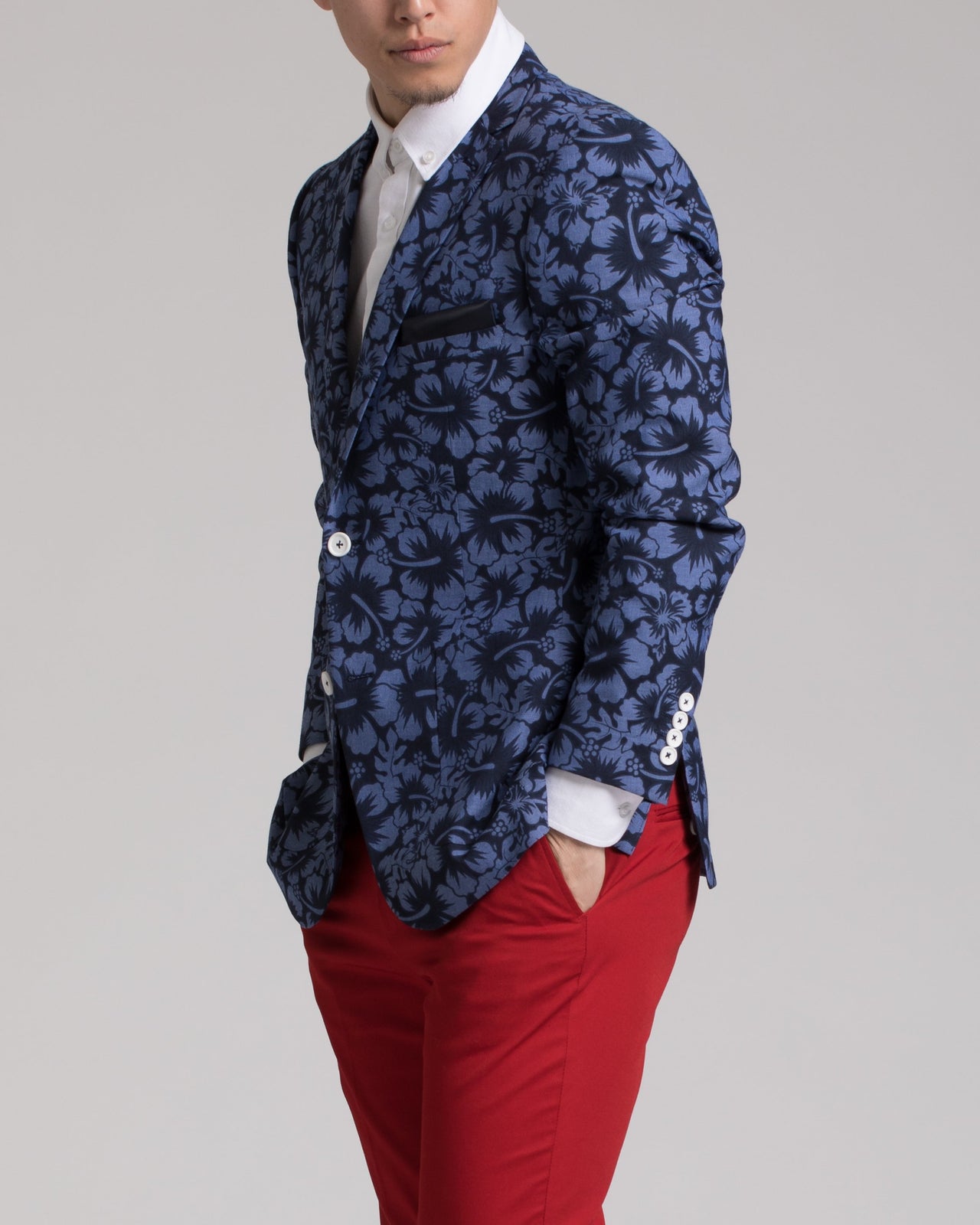 Dover Notch Jacket - Color: Navy Floral | Blue