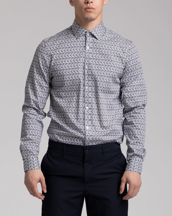 Leafly Dress Shirt - Color: Blue Leaf | Blue