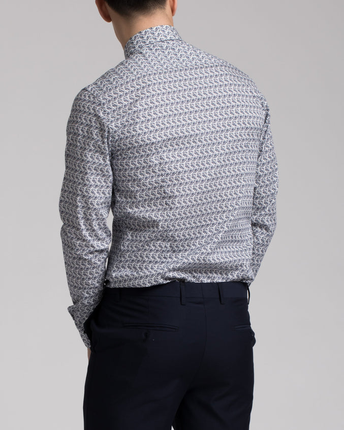 Leafly Dress Shirt - Color: Blue Leaf | Blue