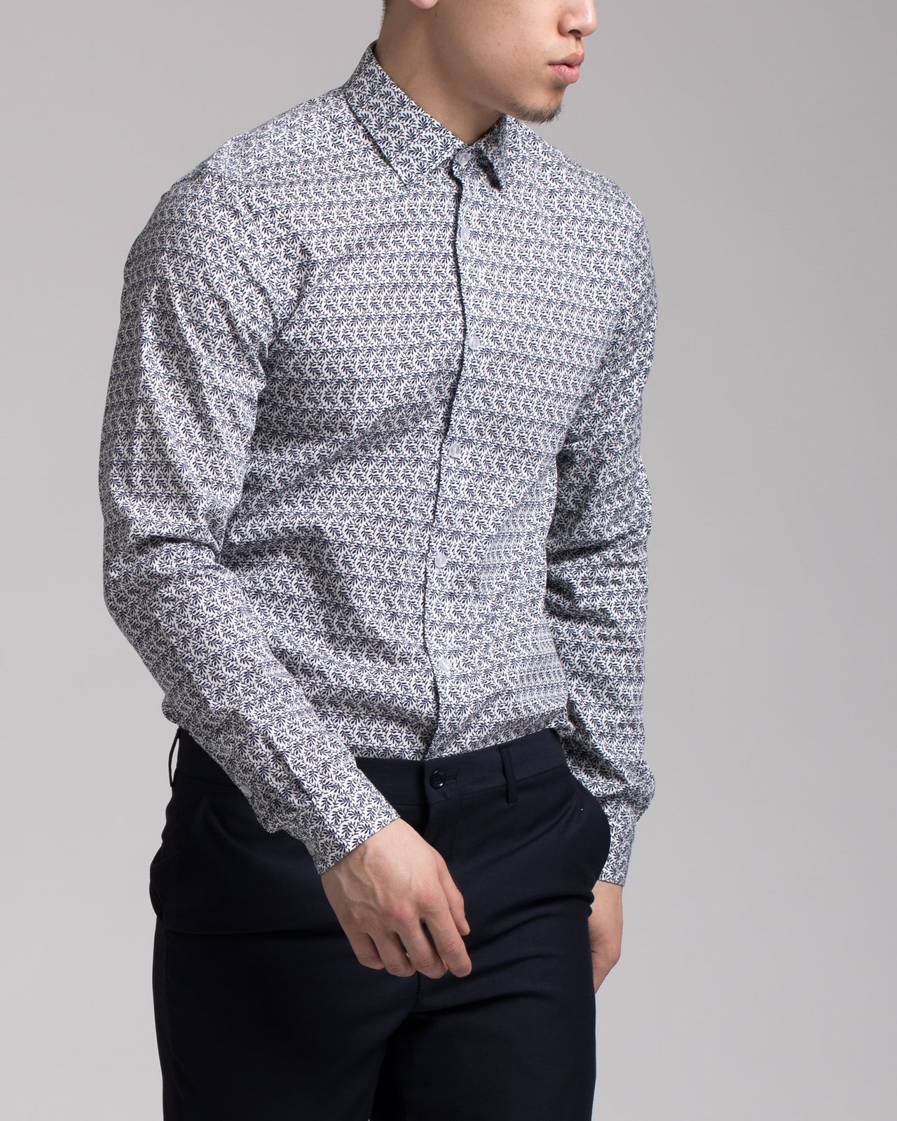 Leafly Dress Shirt - Color: Blue Leaf | Blue
