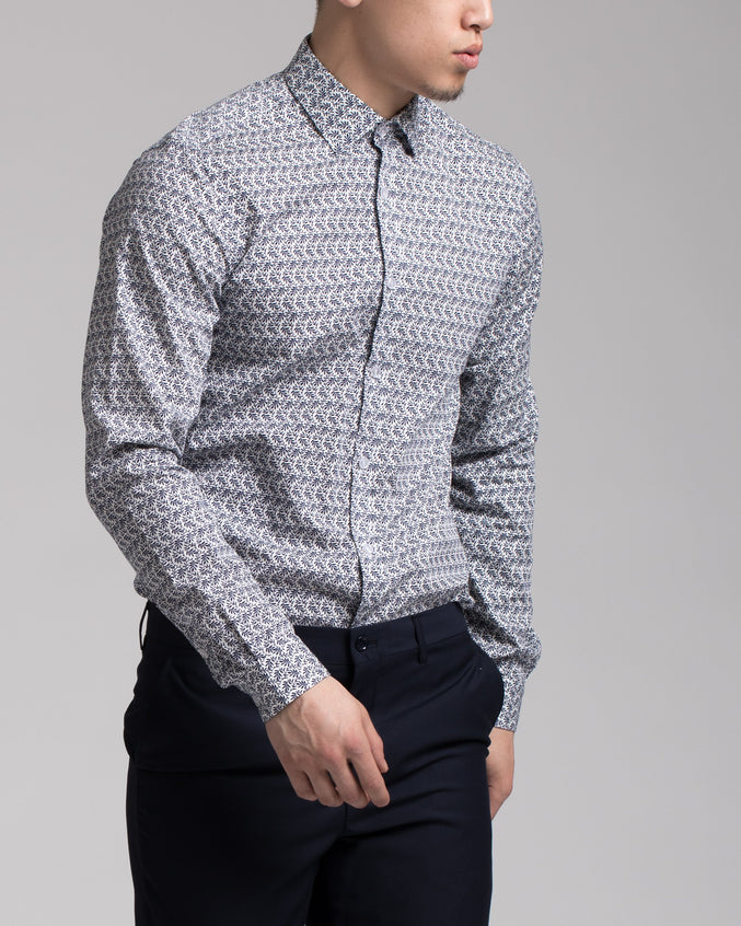 Leafly Dress Shirt - Color: Blue Leaf | Blue