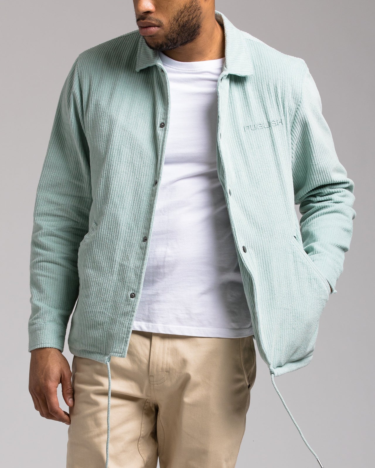 Landan Cord Coaches Jacket - Color: Moss | Green