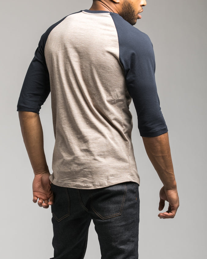 Contrast Heather Henley Tee - Color: Toasted Coconut | Beige