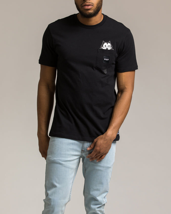 Felix Watching Pocket Tee - Color: Black | Black