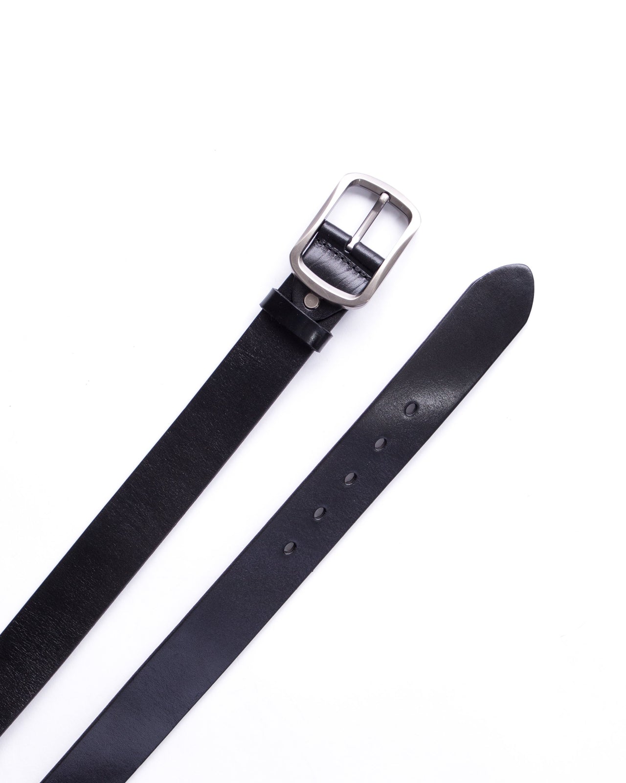 Leather Belt - Color: Black/Silver | Black