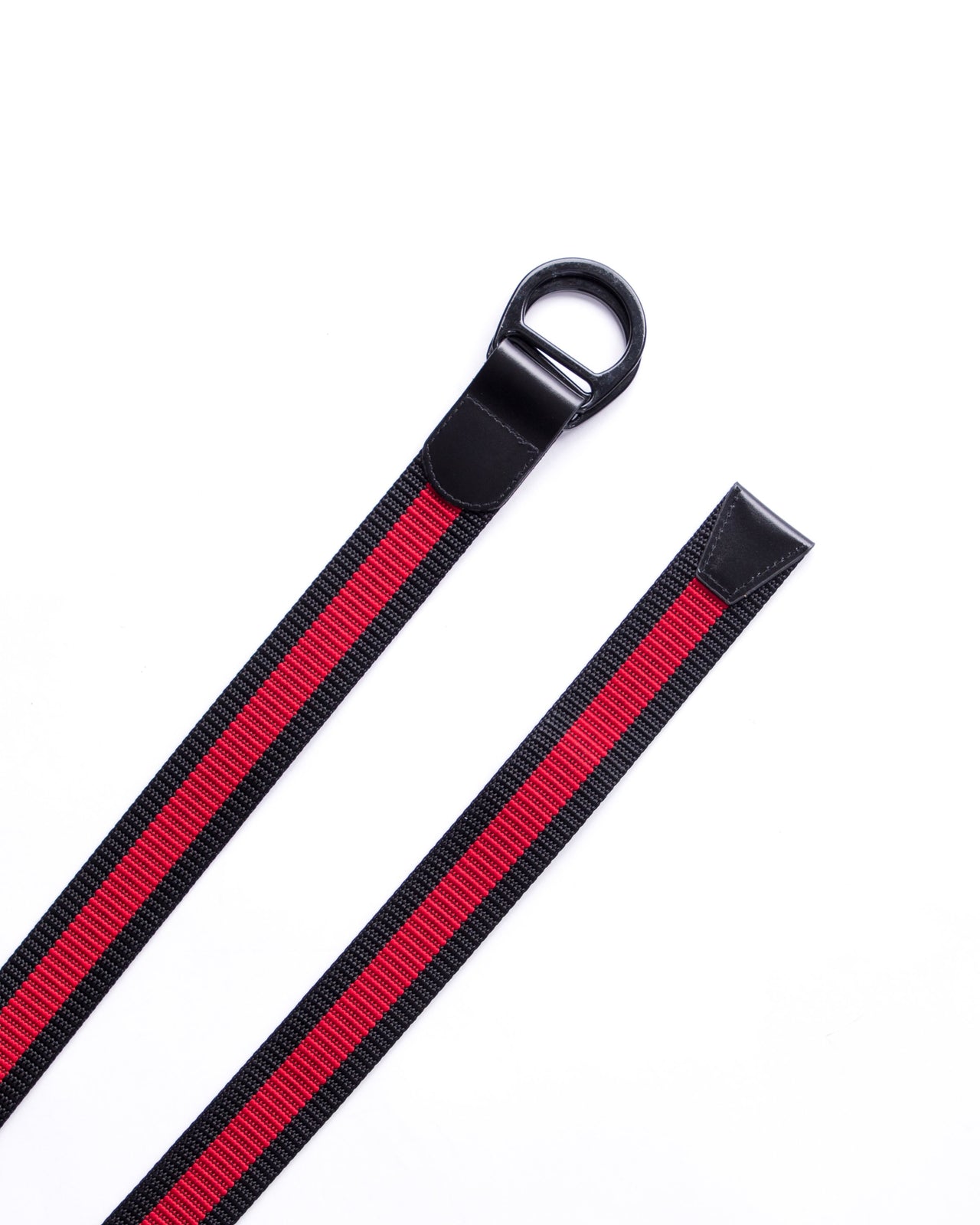D Ring Stripe Belt - Color: Black/Red | Black