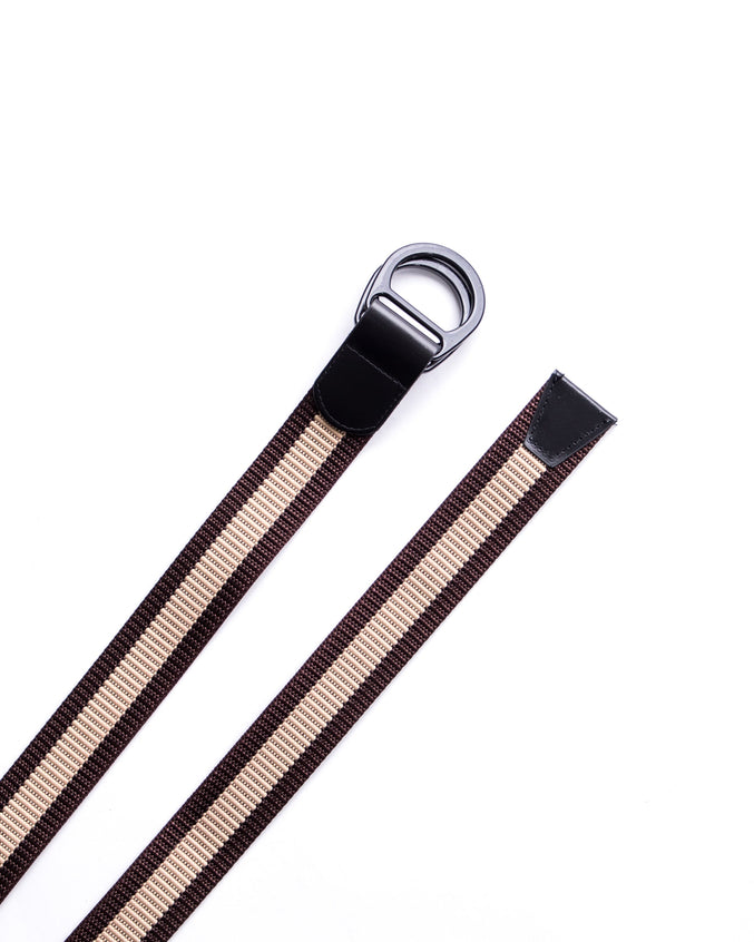 D Ring Stripe Belt - Color: Brown/Tan | Brown