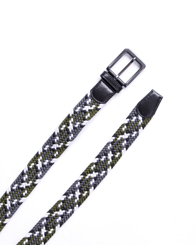Stretch Belt - Color: Green/White/Black | Green